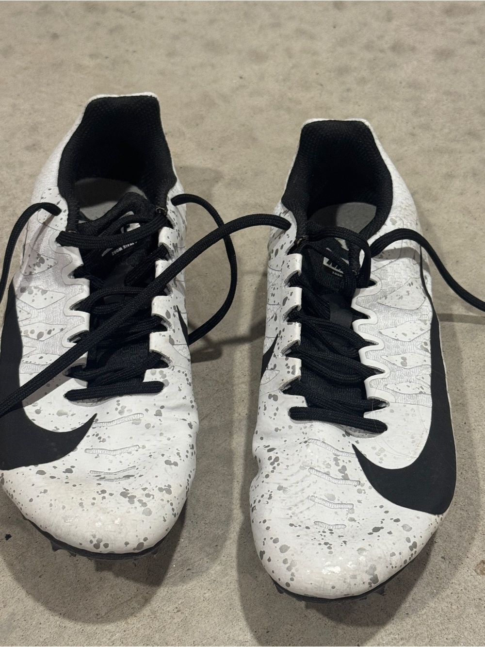 Kid's White and Black Athletic Cleats
